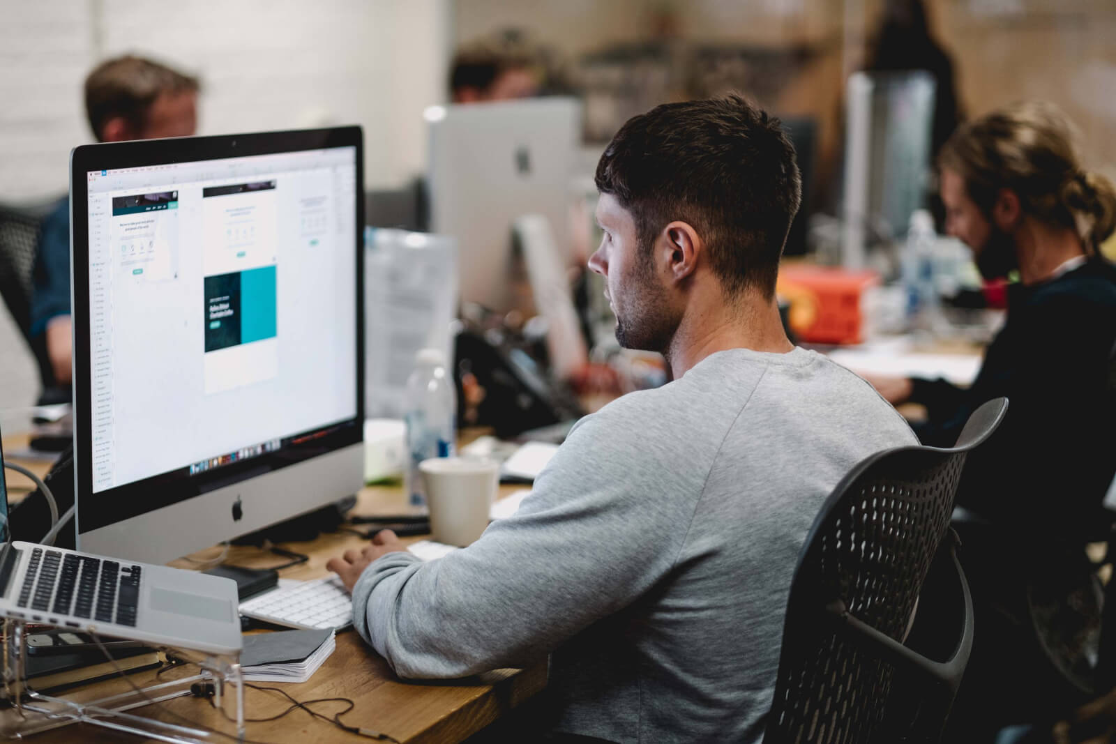 One person working on a client's website layout