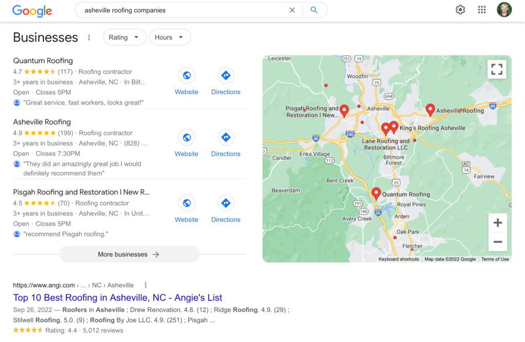 Roofing Contractor SEO in Asheville
