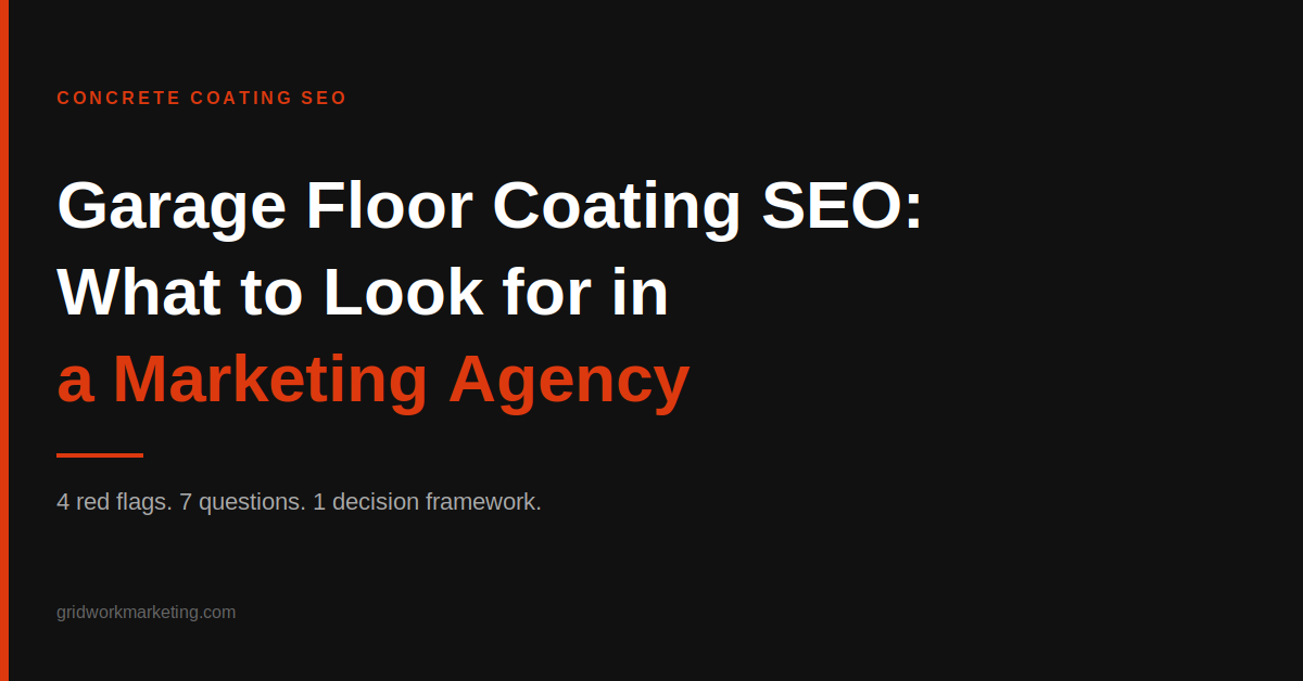 Agency for Garage Floor Coating SEO - Gridwork Marketing