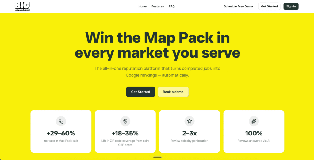Big Reputation local SEO features
