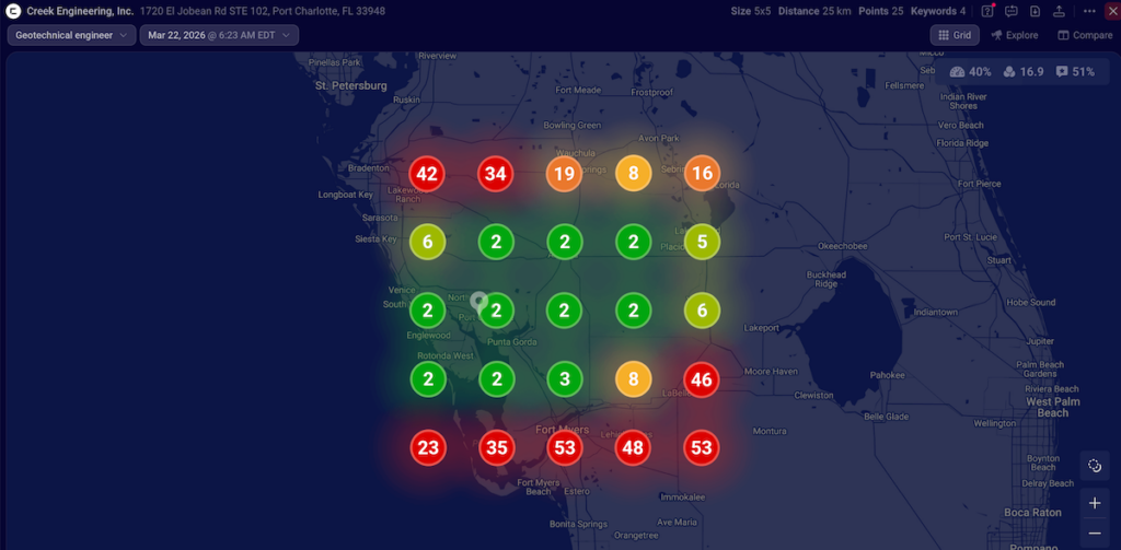 Whitespark local SEO rank tracker map